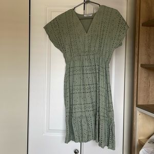 Green eyelet dress